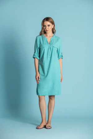 Dress linnen 53% linn, 44% vis, 3% span