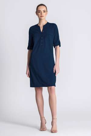 Dress linnen 53% linn, 44% vis, 3% span