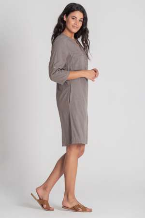Dress linn stretch 53%lin 44%vis 3%ela