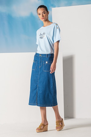 Skirt denim stretch 90%cot, 8%pol, 2%ela