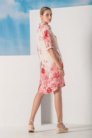 Dress linnen print 100% linnen