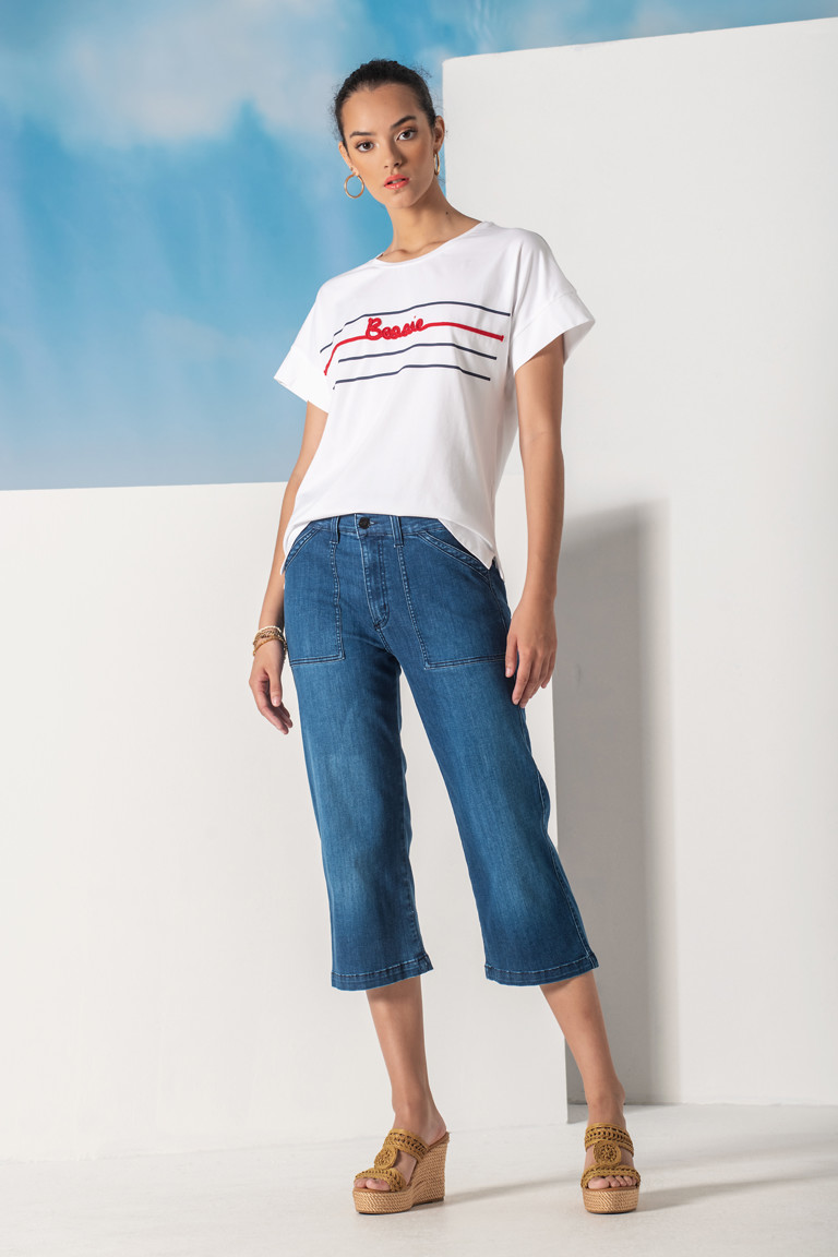 3/4 Jeans stretch 90%cot, 8%pol, 2%ela